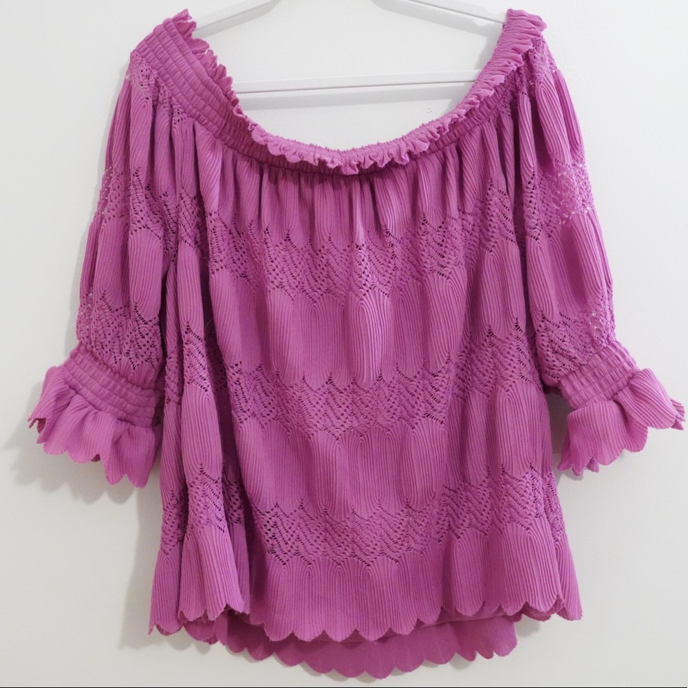 ⚡️ LANE BRYANT FUCHSIA OFF THE SHOULDER BLOUSE
